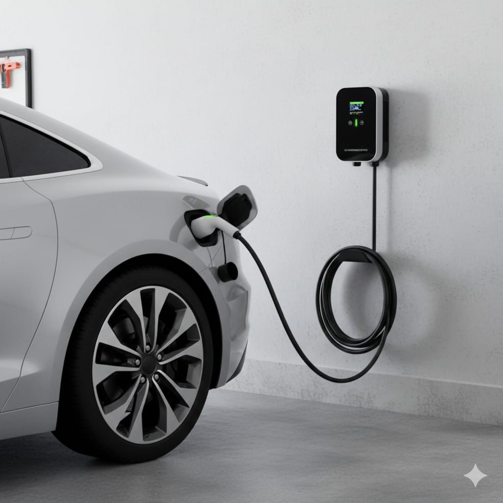 7KW Type 2 Wifi +BT Single Phase Wall Mount EV Charger